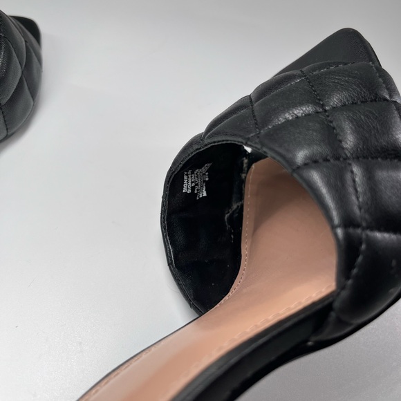 Steve Madden Signify Black Quilted Stiletto Slide Mule Square Toe Heels 9.5 - Picture 7 of 9
